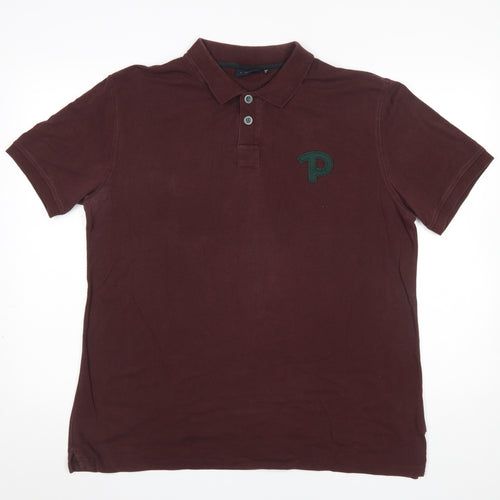 Paul Smith Men's Brown XL Cotton Polo Shirt with Logo