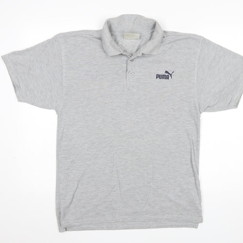 Puma Mens Grey Short Sleeve Regular Fit Polo Shirt Size S