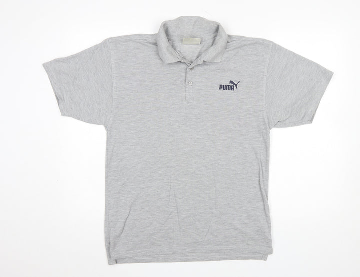 Puma Mens Grey Short Sleeve Regular Fit Polo Shirt Size S