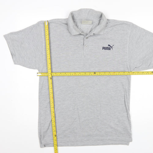 Puma Mens Grey Short Sleeve Regular Fit Polo Shirt Size S