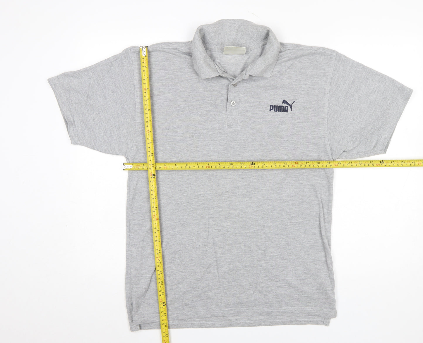 Puma Mens Grey Short Sleeve Regular Fit Polo Shirt Size S