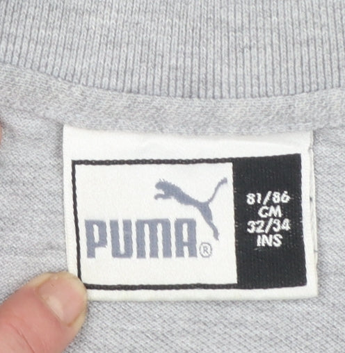 Puma Mens Grey Short Sleeve Regular Fit Polo Shirt Size S