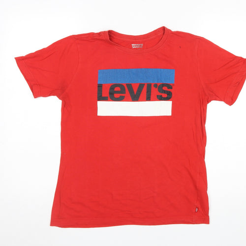 Levi's Boys Red Logo Graphic Cotton T-Shirt Size 14 Years