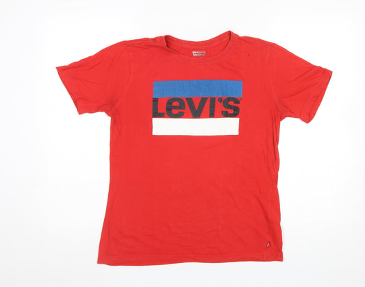 Levi's Boys Red Logo Graphic Cotton T-Shirt Size 14 Years