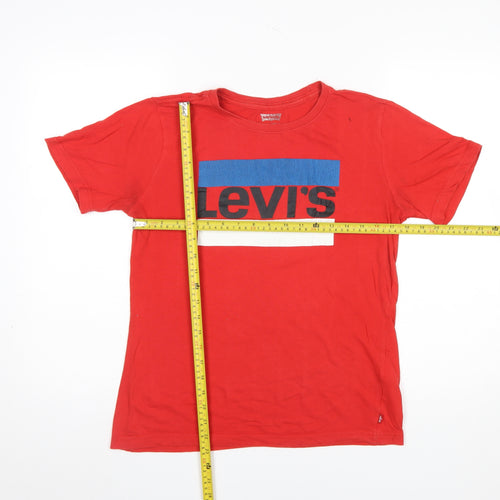 Levi's Boys Red Logo Graphic Cotton T-Shirt Size 14 Years