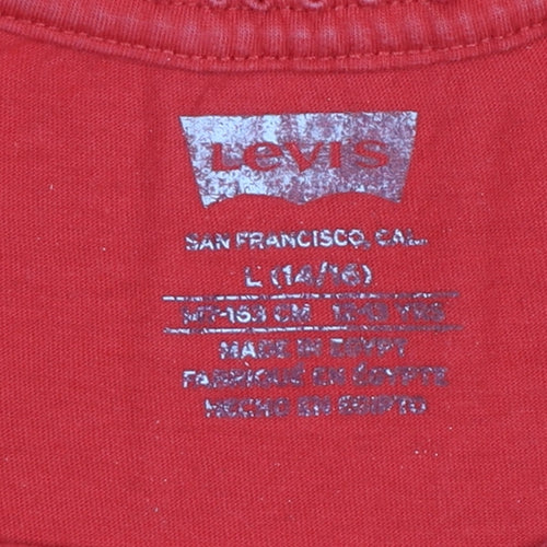 Levi's Boys Red Logo Graphic Cotton T-Shirt Size 14 Years