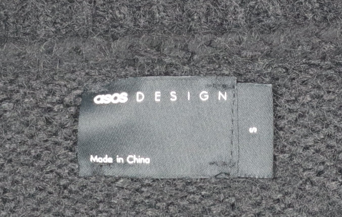 ASOS DESIGN Women's Black Relaxed Knit Pullover Jumper Size S