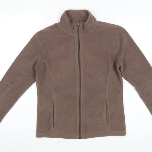 Marks and Spencer Women Brown Fleece Full Zip Jacket UK 8