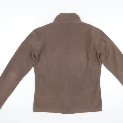 Marks and Spencer Women Brown Fleece Full Zip Jacket UK 8