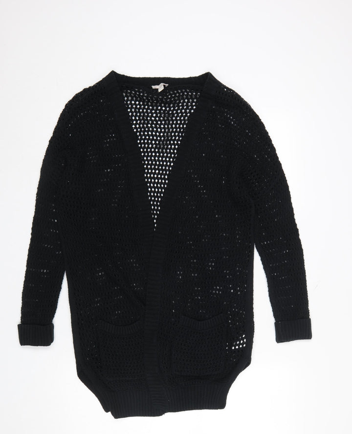 Gap Women's Black Open-Knit Cotton Cardigan Size S