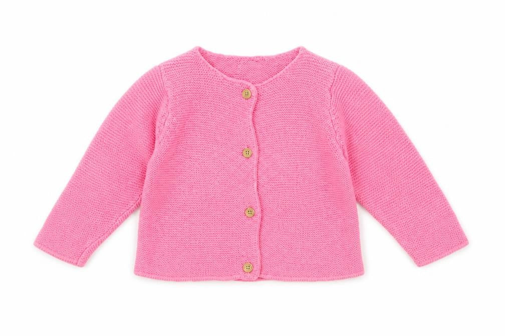H&M Pink Cotton Knit Cardigan 9-12 Months Unisex Baby Long Sleeve Jumper