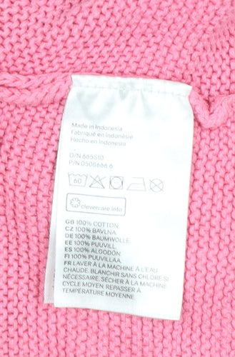 H&M Pink Cotton Knit Cardigan 9-12 Months Unisex Baby Long Sleeve Jumper