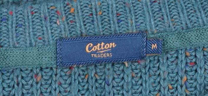 Cotton Traders Men's Blue Chunky Knit Crew Neck Pullover Jumper Size M