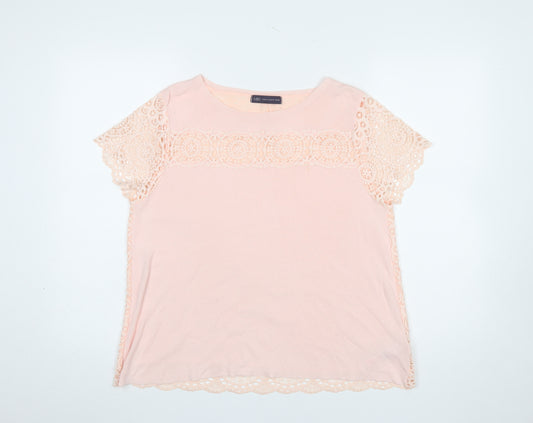 Marks and Spencer Women’s Pink Lace Short Sleeve Blouse Size 16