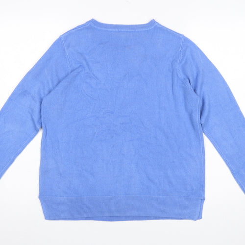 Marks and Spencer Womens Blue Crew Neck Acrylic Jumper Size 12