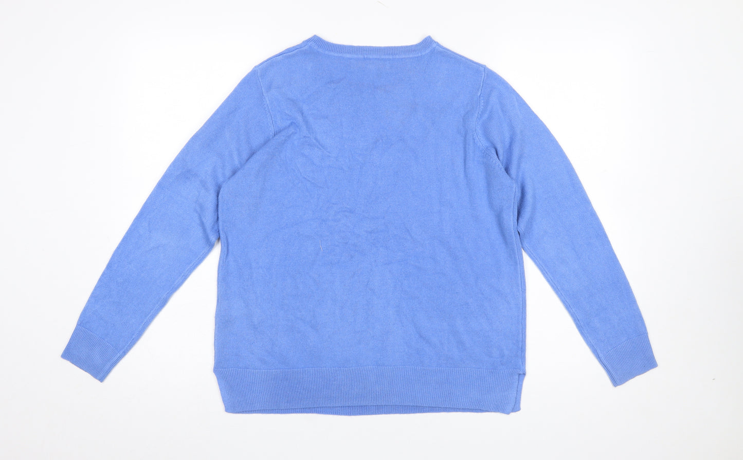 Marks and Spencer Womens Blue Crew Neck Acrylic Jumper Size 12