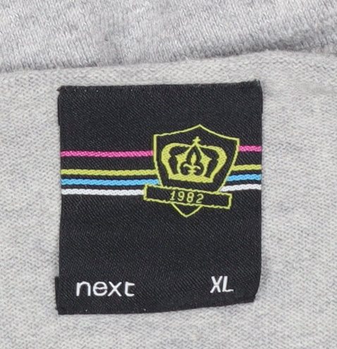 Next Mens Grey XL V-Neck Cotton Blend Pullover Jumper
