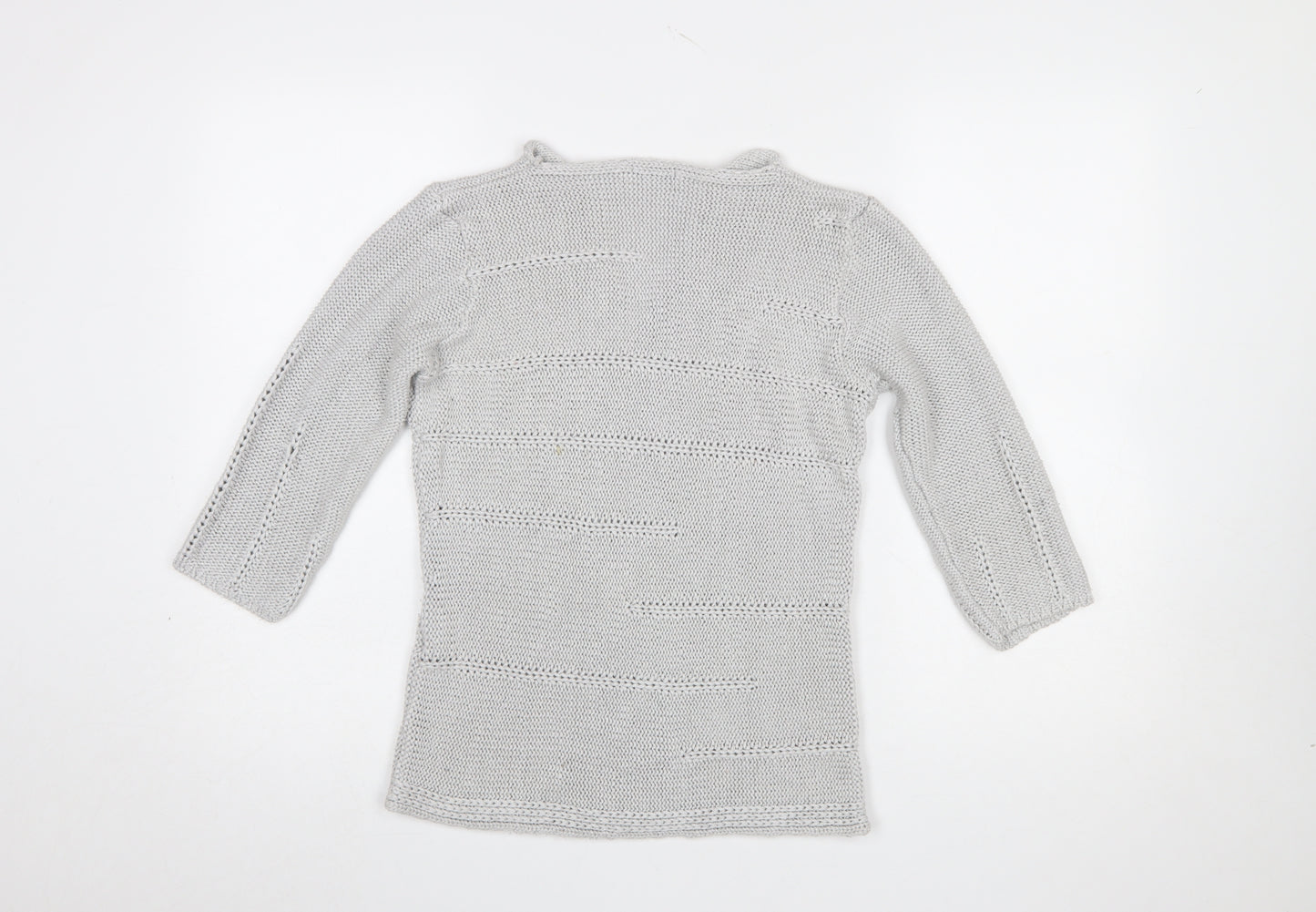 Marks and Spencer Per Una Women’s Grey Cotton V-Neck Knit Jumper M