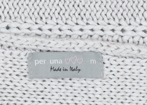 Marks and Spencer Per Una Women’s Grey Cotton V-Neck Knit Jumper M