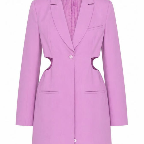 Zara Women Pink Cut-Out Blazer Jacket Size S Long Sleeve Single Breasted