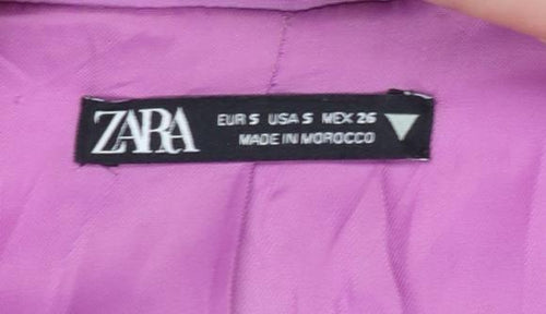 Zara Women Pink Cut-Out Blazer Jacket Size S Long Sleeve Single Breasted