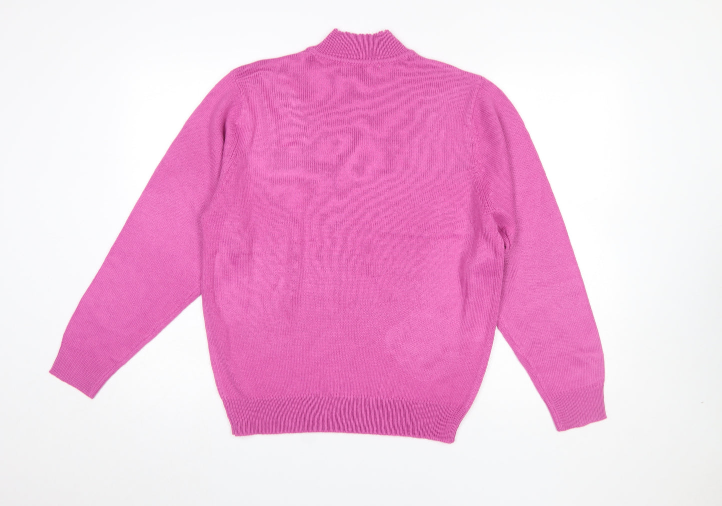 Amalina Women's Pink Acrylic Cable Knit Mock Neck Jumper Size 12/14