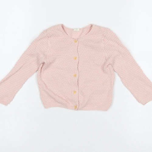H&M Pink Knit Cardigan 9-12 Months Unisex Baby Lightweight Jumper