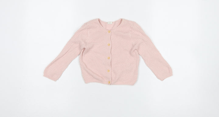 H&M Pink Knit Cardigan 9-12 Months Unisex Baby Lightweight Jumper
