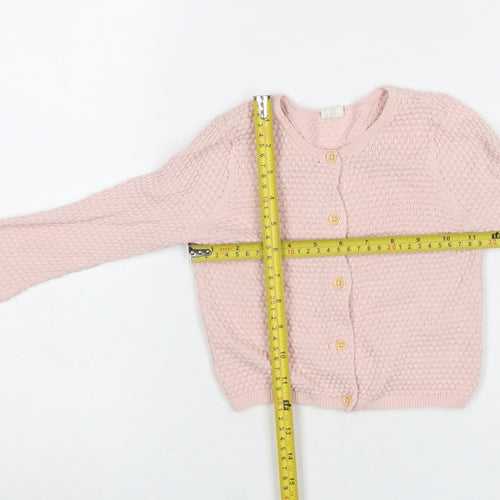 H&M Pink Knit Cardigan 9-12 Months Unisex Baby Lightweight Jumper