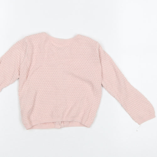 H&M Pink Knit Cardigan 9-12 Months Unisex Baby Lightweight Jumper