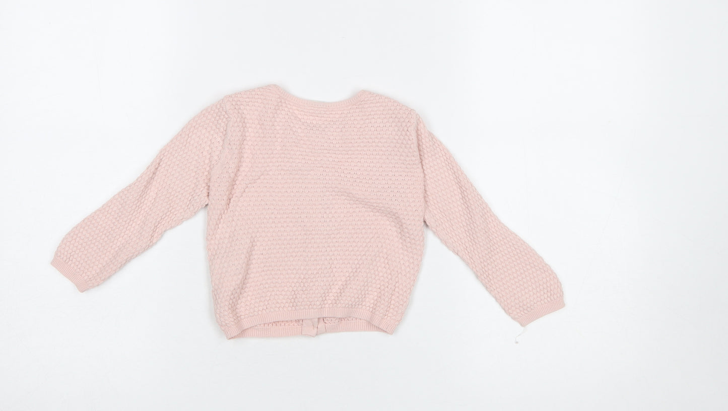 H&M Pink Knit Cardigan 9-12 Months Unisex Baby Lightweight Jumper
