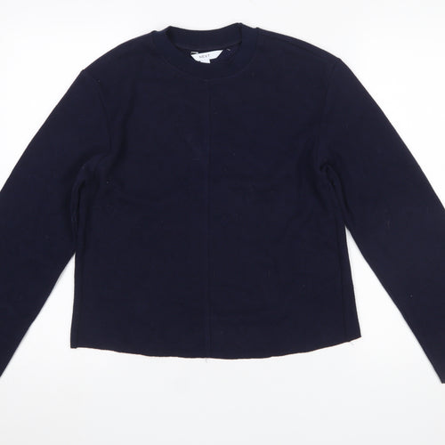 Next Women Blue Cotton Blend Crew Neck Jumper Size S