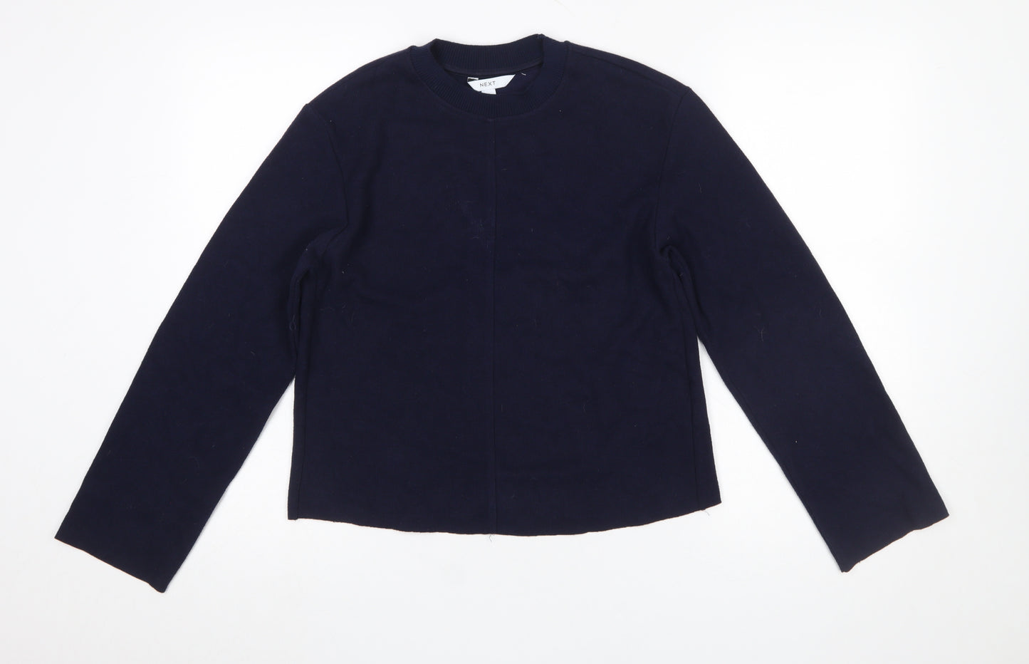Next Women Blue Cotton Blend Crew Neck Jumper Size S