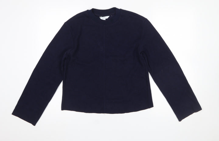 Next Women Blue Cotton Blend Crew Neck Jumper Size S