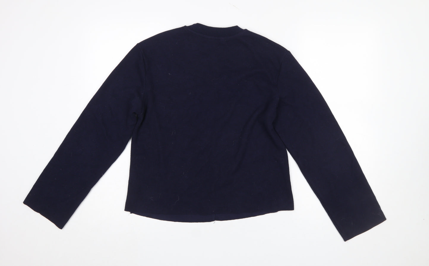 Next Women Blue Cotton Blend Crew Neck Jumper Size S