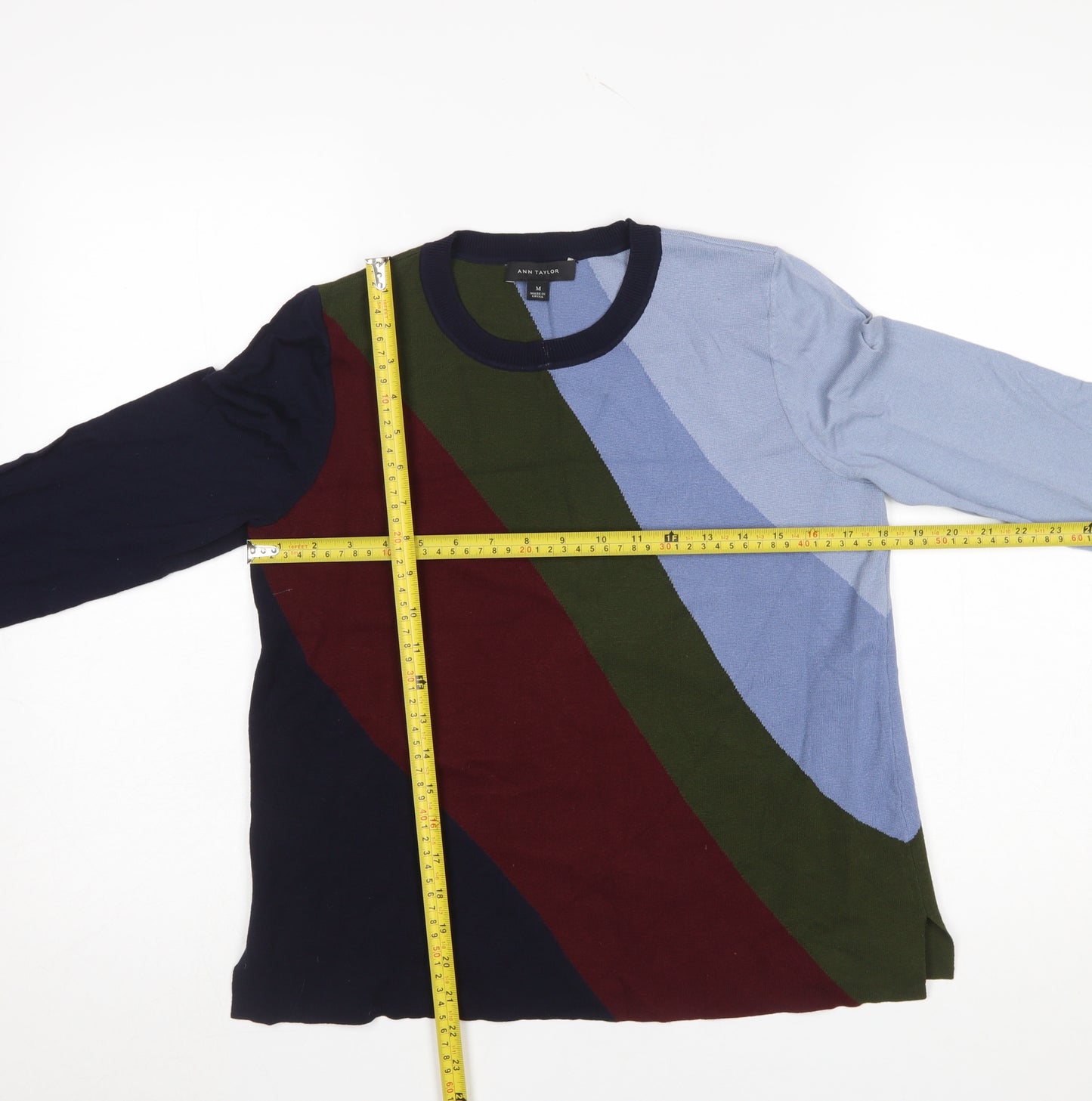 Ann Taylor Women’s Multicoloured Crew Neck Knit Jumper Size M