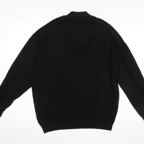 ZARA Womens Black Mock Neck Pullover Knit Jumper Size L