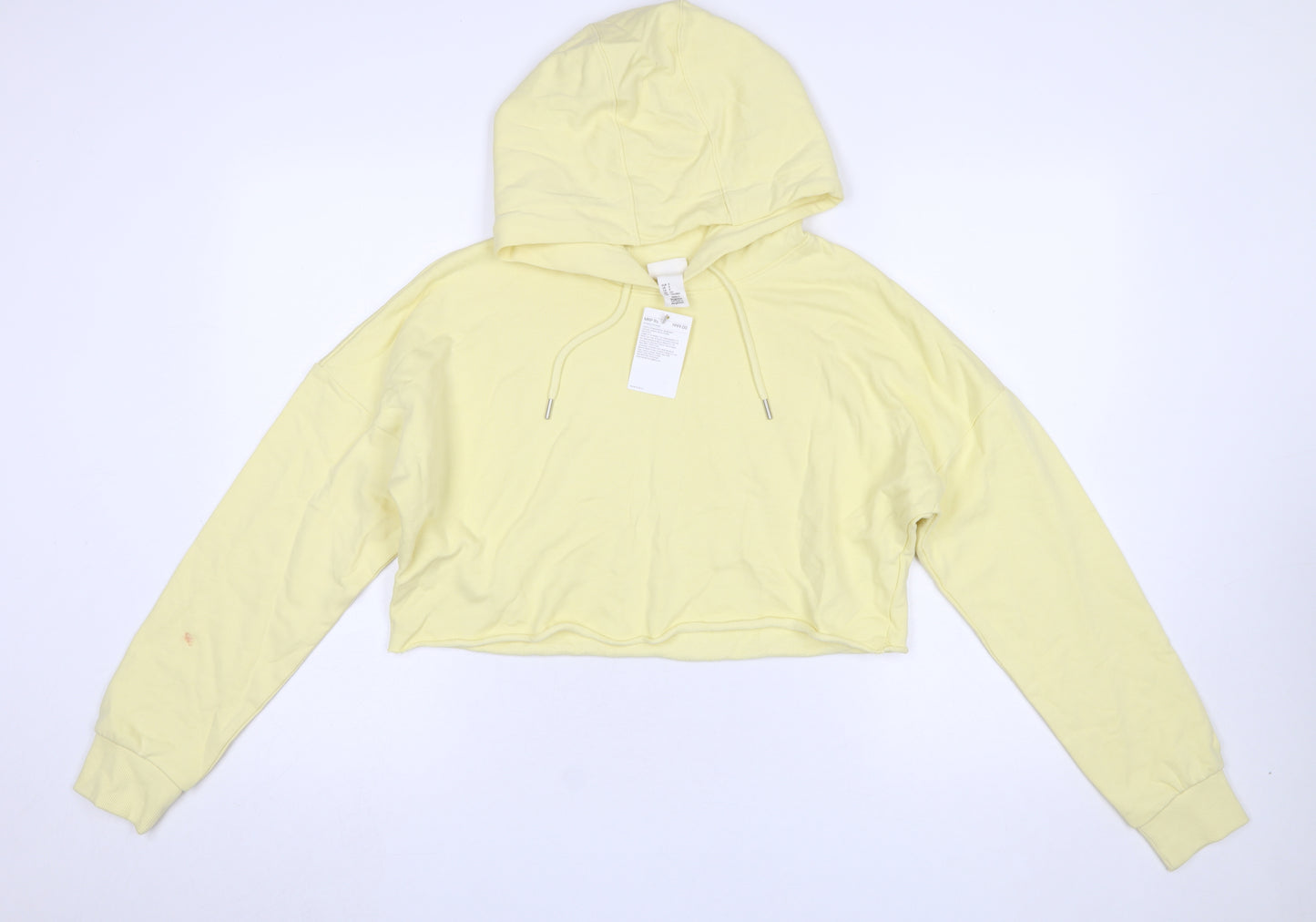 H&M Sport Yellow Cropped Hoodie Women’s Small Cotton Casual