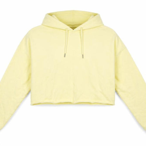H&M Sport Yellow Cropped Hoodie Women’s Small Cotton Casual