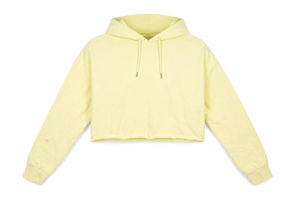H&M Sport Yellow Cropped Hoodie Women’s Small Cotton Casual