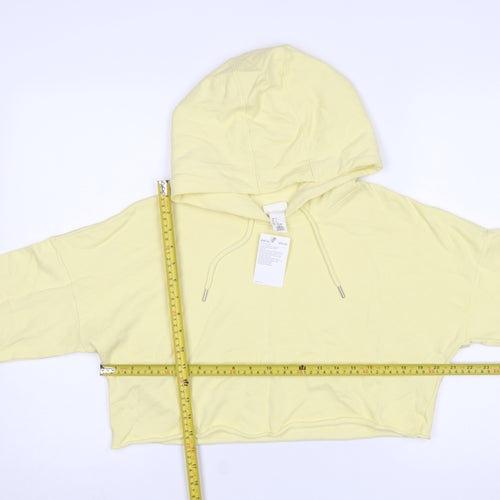 H&M Sport Yellow Cropped Hoodie Women’s Small Cotton Casual