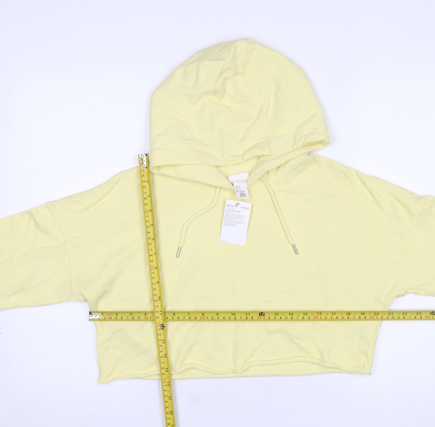 H&M Sport Yellow Cropped Hoodie Women’s Small Cotton Casual