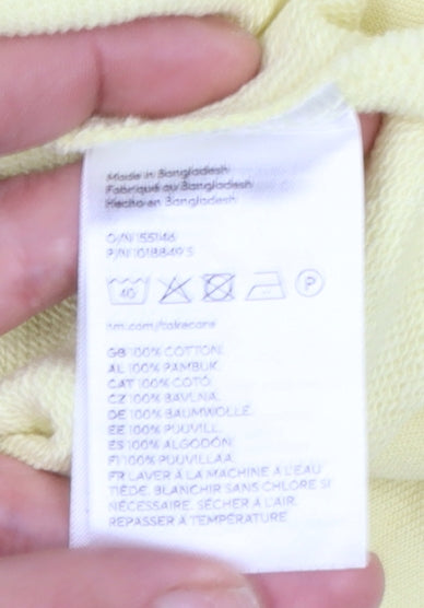 H&M Sport Yellow Cropped Hoodie Women’s Small Cotton Casual