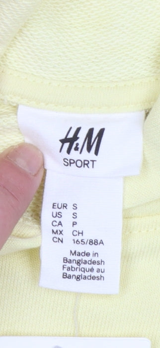 H&M Sport Yellow Cropped Hoodie Women’s Small Cotton Casual