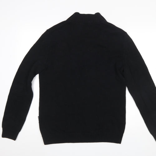 ONLY & SONS Men’s Black Cotton Blend V-Neck Pullover Jumper M