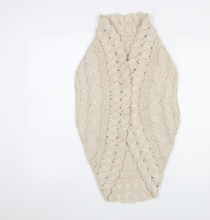 Vanilla Sands Women Beige Chunky Knit Sleeveless Shrug Size 10