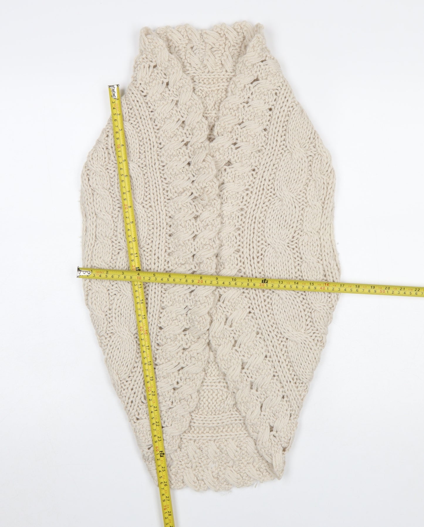 Vanilla Sands Women Beige Chunky Knit Sleeveless Shrug Size 10