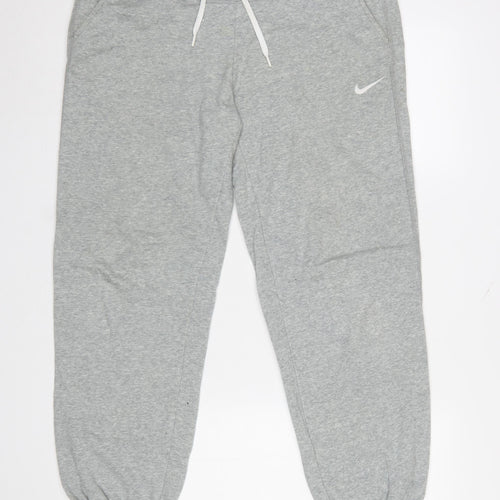 Nike Womens Grey Jogger Sweatpants L Cotton Blend Elastic Waist