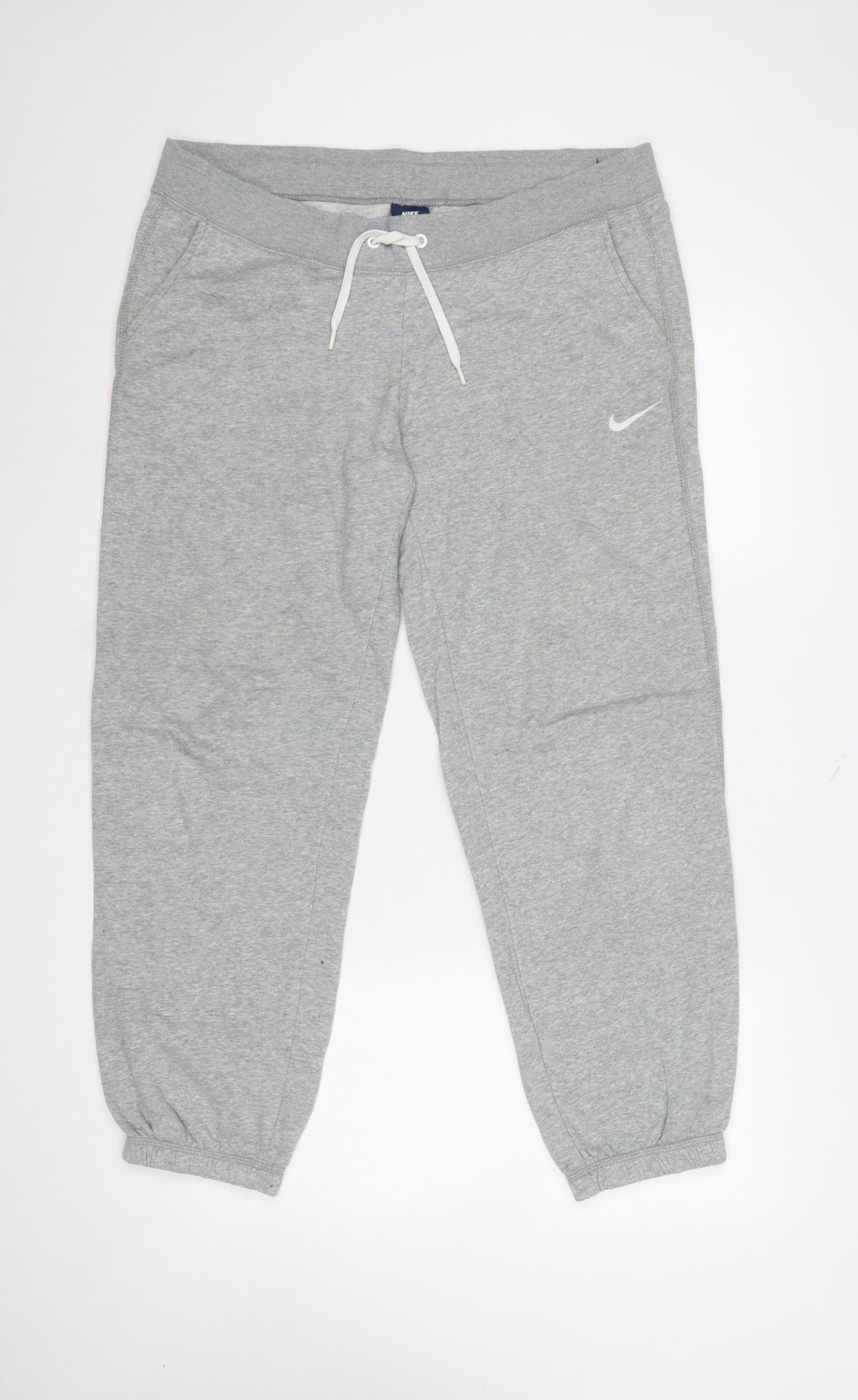 Nike Womens Grey Jogger Sweatpants L Cotton Blend Elastic Waist