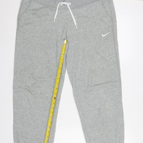 Nike Womens Grey Jogger Sweatpants L Cotton Blend Elastic Waist